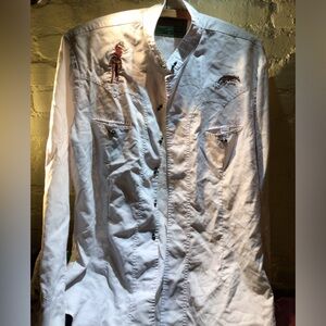 Vintage BoHo western Shirt with Embroidered Details ***read